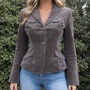 Maurizio Pecoraro Brown Velvet Lined Short Fitted Brown Blazer Italian Italy